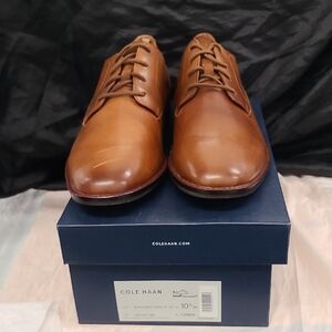 Cole Haan Brown Leather Oxfords Smooth Finish Aerocraft Grand Pl Ox 10.5